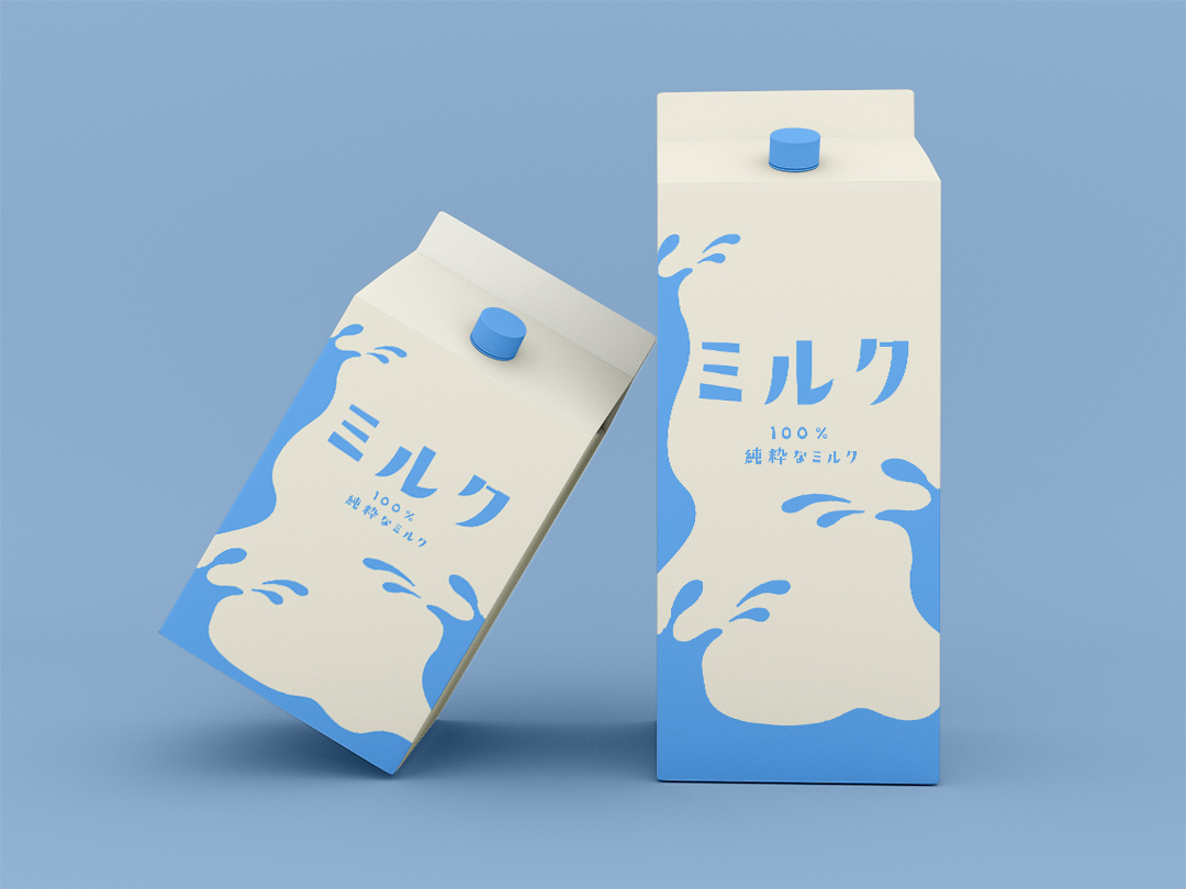 牛奶包装上的字体